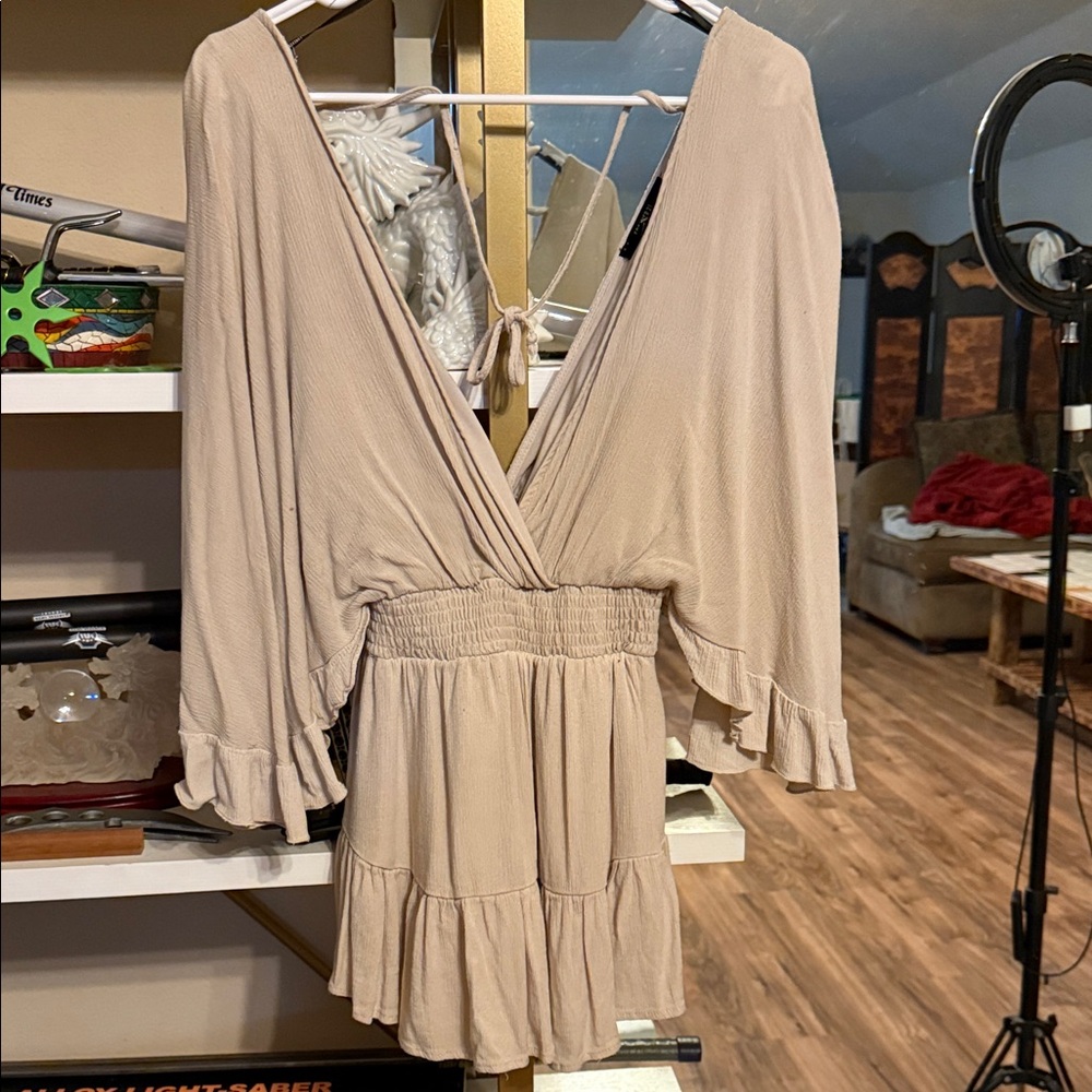 Forever 21 Cream V-Neck Dress